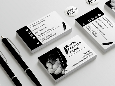 Black Feather Farm Business Card branding business card design business card template business cards graphic design logos marketing