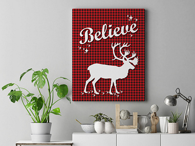 Believe Reindeer Sign