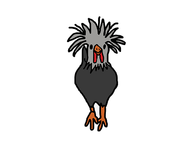 Crested Hen Illustration