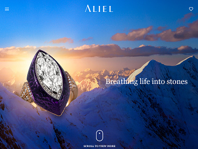 Aliel, high end jewellery. parallax web design website