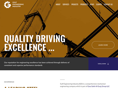 Corporate website for Gulf Engineering Industry dubai uae user experience ux web design web development website