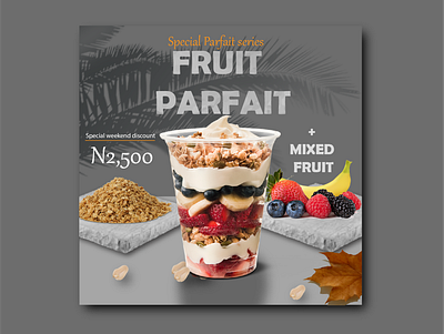 Fruit parfait design flyer design