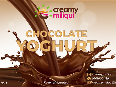 Chocolate yoghurt sticker design design flyer design