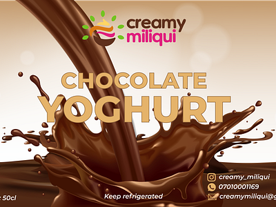 Chocolate yoghurt sticker design