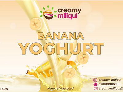 Banana yoghurt sticker design design flyer design