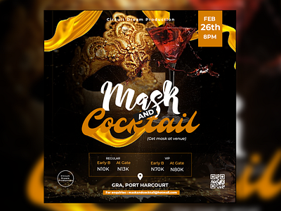Mask and Cocktail party flyer