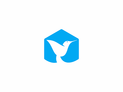 Hummingbird bird blue colibri geometric homingbird hummingbird logo mark minimalism symbol vector wings