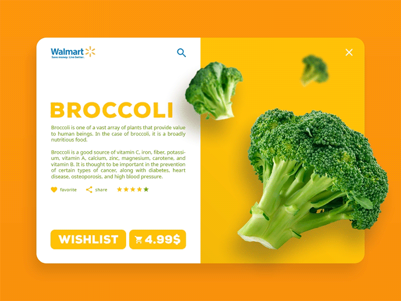Walmart Purchase Pop-up UI Animation (Concept) ae animation broccoli buy concept design gif material pop up purchase ui walmart