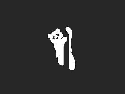 Climbing Panda climbing identity logo logotype mark minimalism negative panda space symbol vector