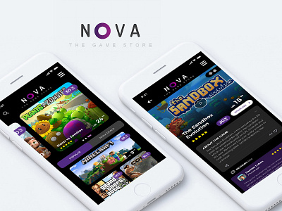 Nova | Game Store app branding design ui ux