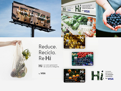 Hi by Visa branding concept design logo web