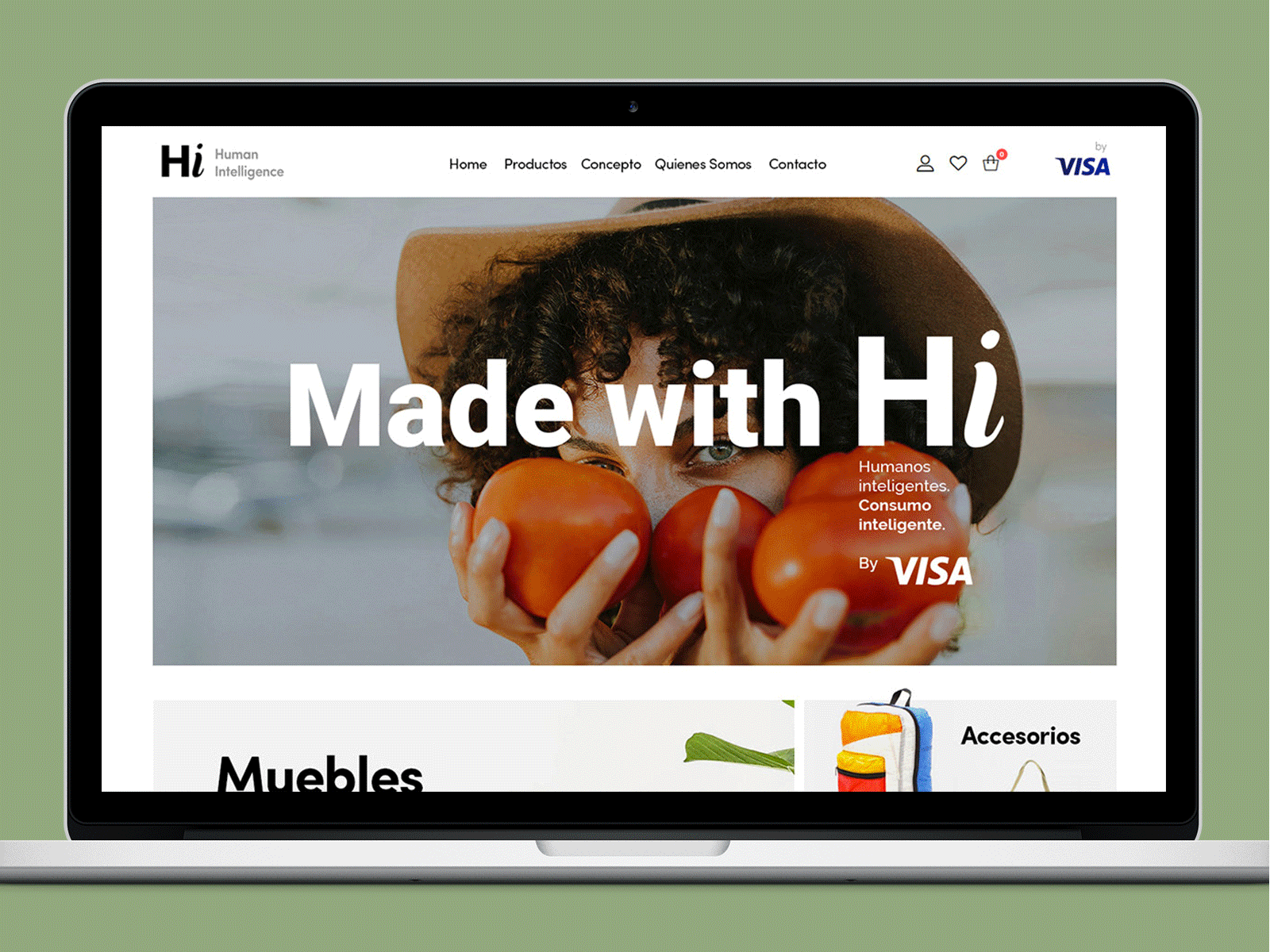 Hi by Visa branding concept design logo web