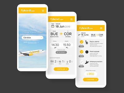 Flybondi | Argentina's first Low-Cost Airline airline app argentina branding concept design flight app logo ui ux