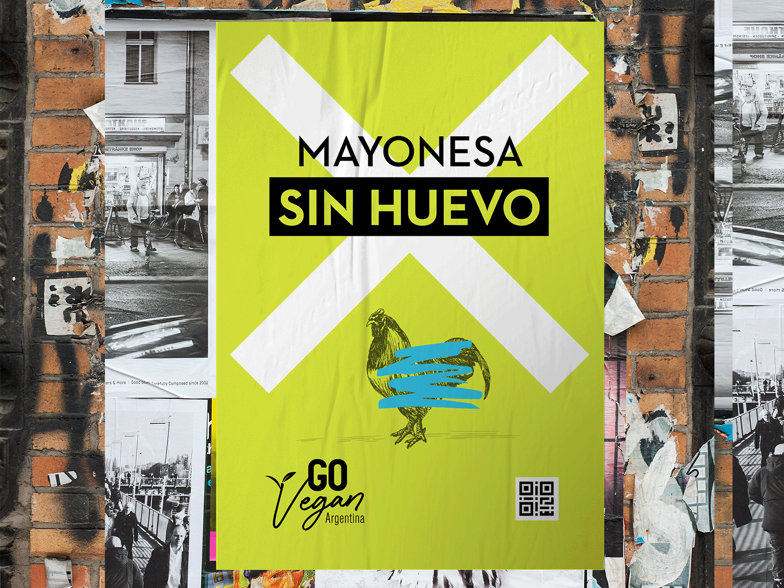 Go Vegan Argentina Campaign branding campaign colors concept design guerrilla illustration logo street typography vector