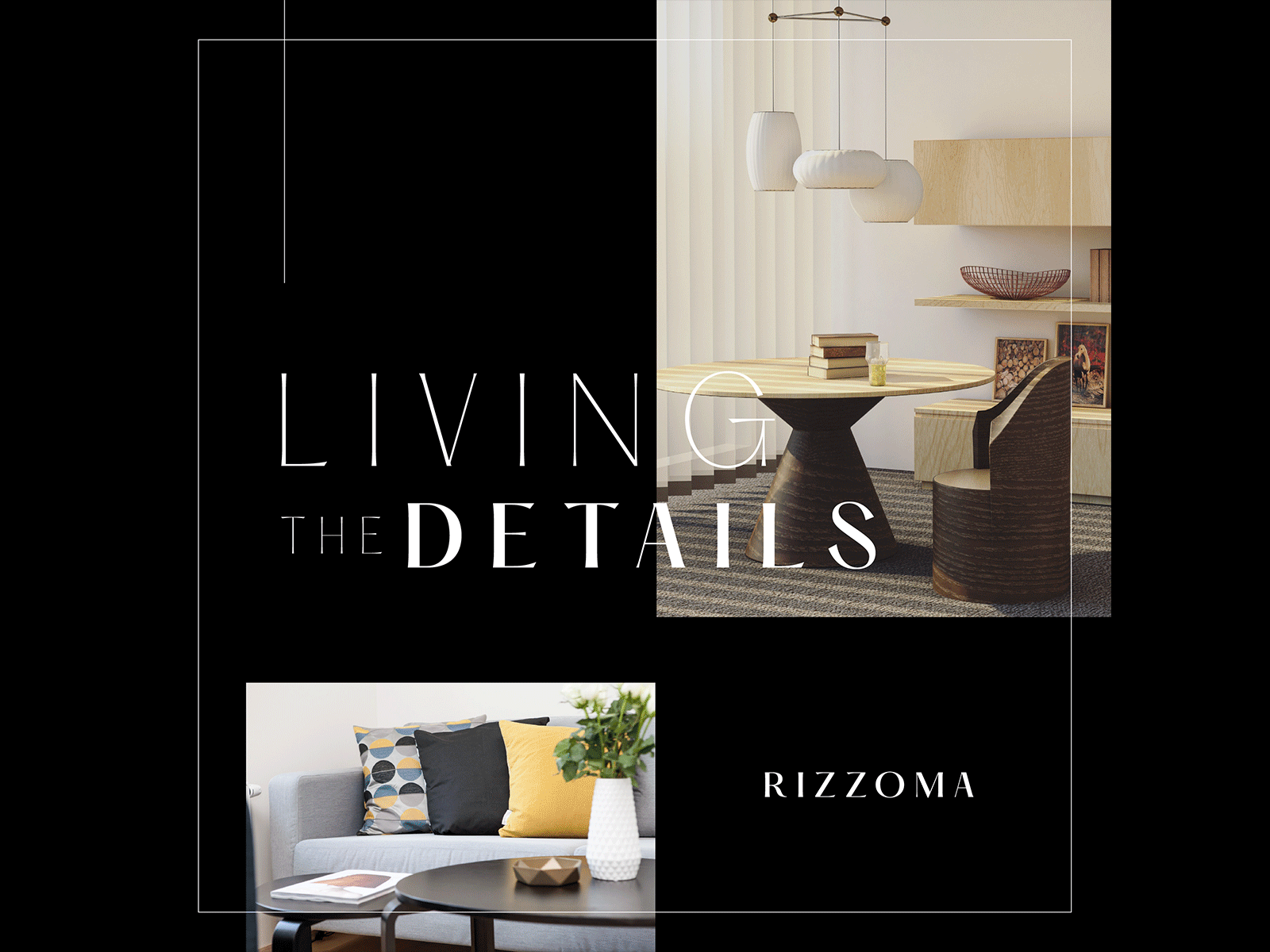 Rizzoma | Premium quality furniture store branding concept deco design furniture key visual logo premium