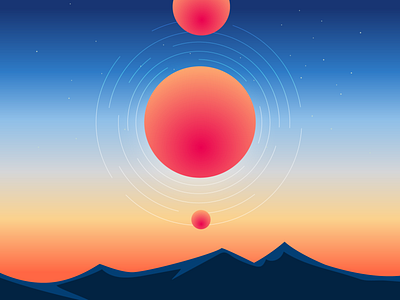 Esoteric Sunset design illustration vector