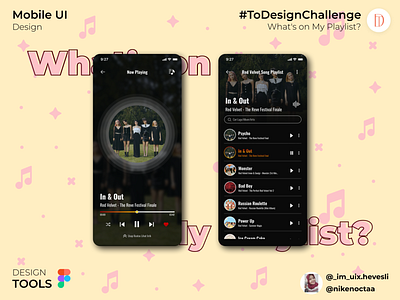 Song Playlist Mobile App UI Design app design