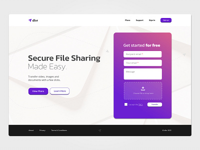 Homepage for file transfer service