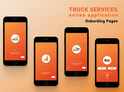 TRUCK SERVICES online application app branding design figma graphic design illustration ui vector