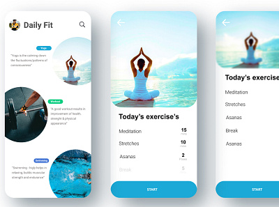 Daily fit - Simple &Clean mobile app for daily fit activities app flat ui web