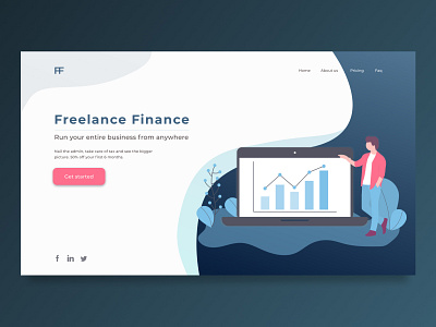 Finance Home Page concept design figma finance freelance illustraion landing page minimal ui web design website