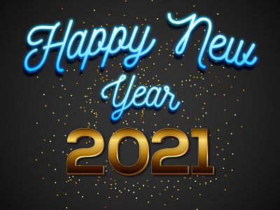 Happy New Year 2021 2021 banner design black design golden graphic design graphicdesign graphics happy new year illustration post poster poster designer vector wishes