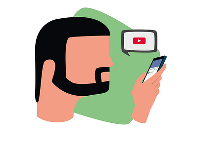 Dude watching youtube illustration character design illustration vector youtube