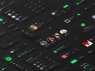 Spotify Components component components design green design music music player redesign spotify ui ui ux web web design webdesign