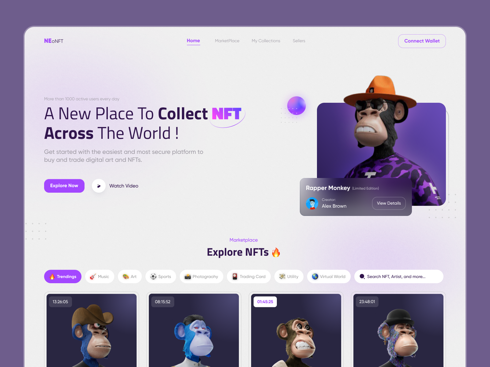 NFT Marketplace by Niko Japaridze for Duxica on Dribbble