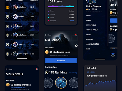 Falkol eSports MVP - App - Gamification app design mobile product design ui ux