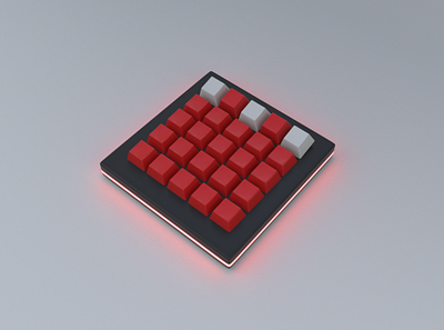 Red Glowing Launchpad 3d cinema4d design modeling renders