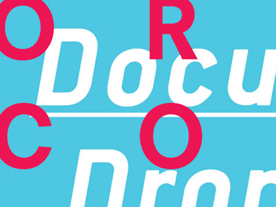 Documenta Drone Pop blue bold conduit neuzeit poster red sans serif type typography underline
