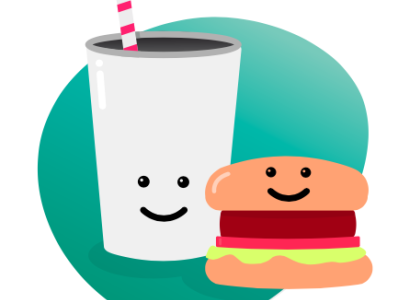 Burger and Soda Illustration illustration