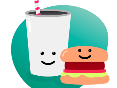 Burger and Soda Illustration