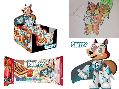 Snappy the Squirrel branding illustration