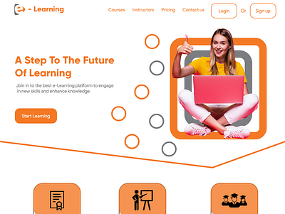 E - Learning Website Mockup Design ui ux web design