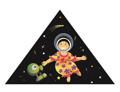 Space Adventurer greeting cards illustraion storybook vector