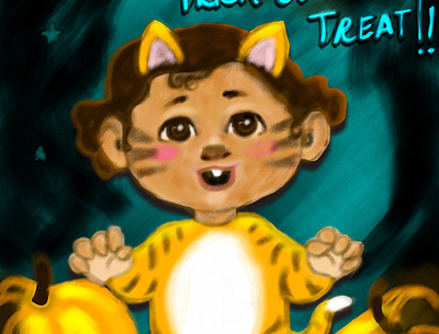 Baby Tiger Halloween :) childrens illustration design greeting cards halloween card illustraion love storybook