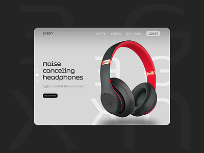 EXIGN Sound. branding dark graphic design headphones light logo responsive sound ui ux web design