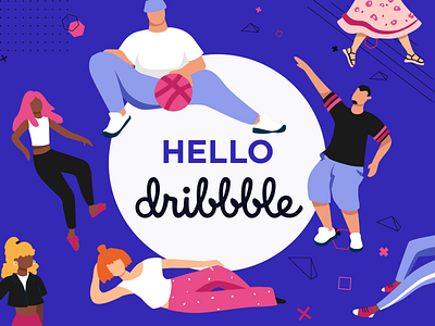 Hello Dribbble animation contact design designer icon illustration illustrator logo minimal open to work opportunity ui ux vector website