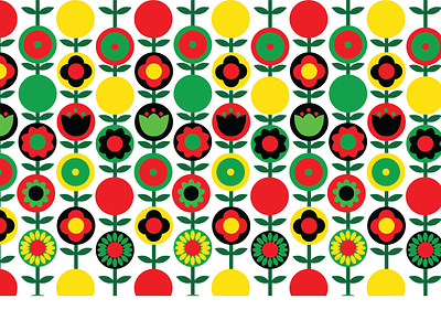 PROJECT 1960 S PATTERN DESIGN FOR CUSION 02 adobe illustrator art basic shapes bold colors design floral design pattern pattern design vector