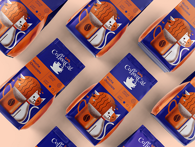 COFFEE CAT STATIONARY DRIBBLE adobe illustrator bold colors brand identity branding digital art identity design illustration logo logodesign packaging design procreate