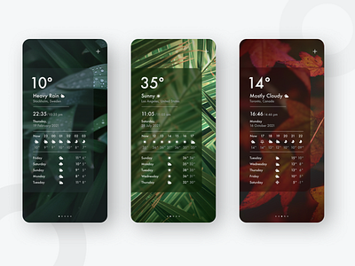 Weather App Study design glassmorphism icon minimalist mobile nature photography uidesign vector weather