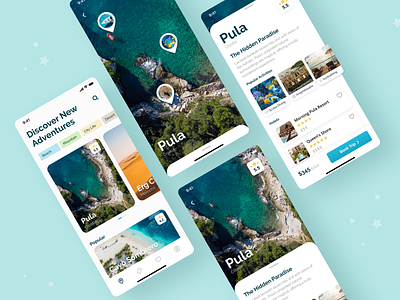 New Adventures Travel App abroad creative design figma landscape mobile ui photography travel app ui ux vector