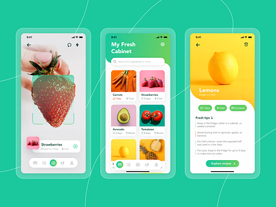 Freggie App Study app branding design figma flat food fruit mobile ui ux vector vegetables