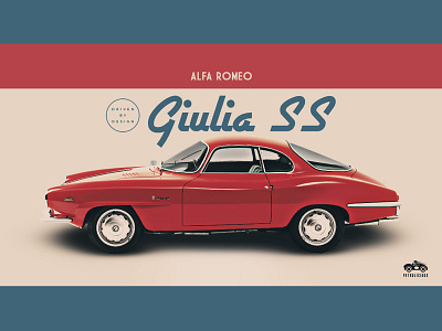 Giulia SS (Petrolicious) alfa romeo banner ad branding car culture cars design graphic graphic design heritage hot rod icon identity illustration lettering luxury sportscar typography vintage