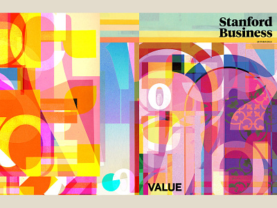 Stanford Business Magazine (Front & Back Covers) branding collage color cover art editorial design editorial illustration ephemera graphic design identity illustration magazine cover magazine illustration pattern stanford business magazine stanford university value