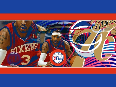 Bleacher Report App (76ers Landing Page) 76ers allen iverson app banner basketball bleacher report branding graphic design identity illustration landing page mobile app nba philly sports sports app ui visual design