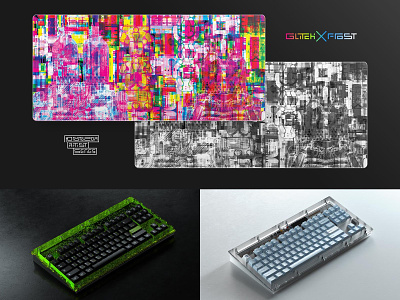 'Protozoa Artist Series' deskmats art branding creative design frost glitch graphic design identity illustration keyboards protozoa typography