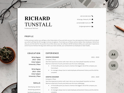 1, 2 & 3 PAGE RESUME TEMPLATE MADE WITH MICROSOFT WORD create resume